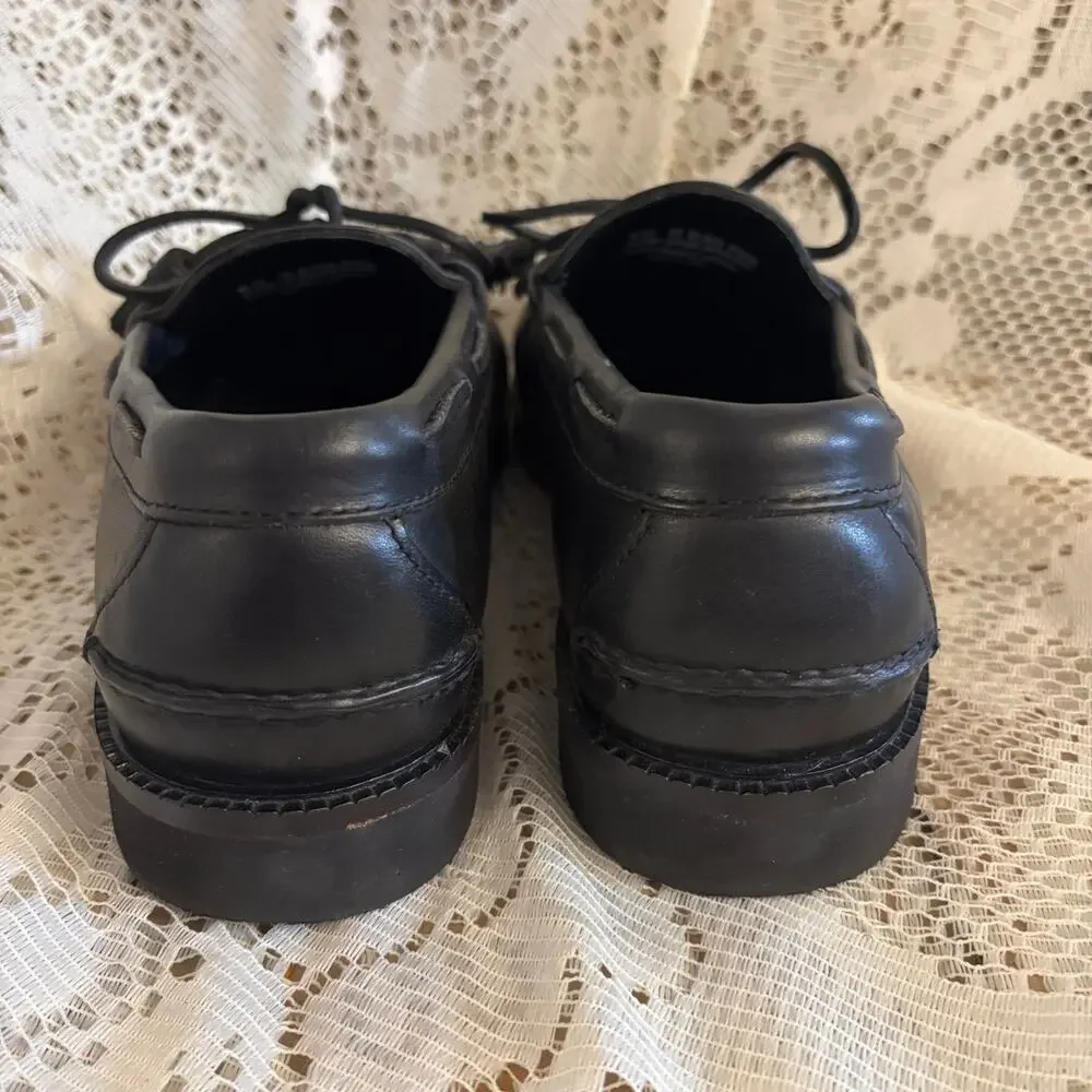 Cabela's Men's US 10.5 Black Leather Tassel And Kiltie Fringe Loafers Shoes